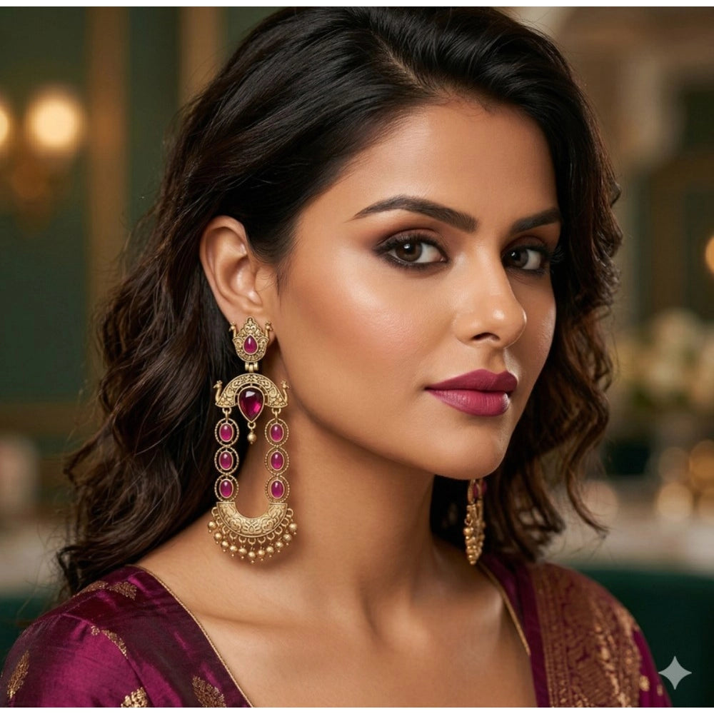 Multicolor zinc alloy gold-plated chandbali earrings, fashion accessory for women, avoid water and harsh chemicals
