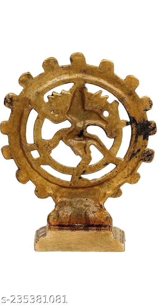Metal Nataraj Shiv idol, 10" x 10" x 10", traditional temple decor, India origin