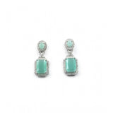 Women's brass silver-plated turquoise drop earrings, keep dry for long-lasting wear