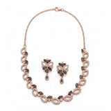 Silver-plated brass necklace set for women, sparkling and elegant accessory on display