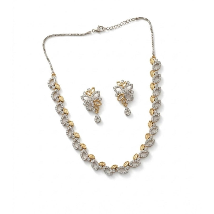 Silver-plated brass necklace set for women, elegant and durable accessory