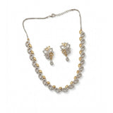 Silver-plated brass necklace set for women, elegant and durable accessory