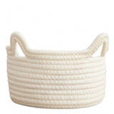 Cotton Pack Of_1 Cat Basket 8x4 Inch Storage Basket For Clothes (White)