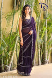 A trendy sari with diamond embroidery, perfect for parties