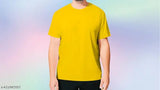 Personalized round neck poly blend t-shirts for men and women, customizable with vibrant prints. Made in India