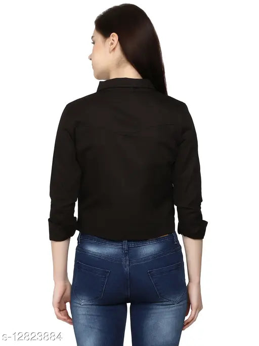 Redtilt cotton full sleeve solid women jacket, red color on model standing