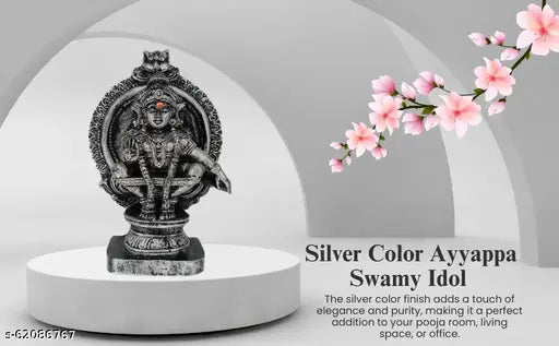 Poly resin Lord Ayyappa statue, 5cm x 9.5cm x 3.5cm Indian deity idol on display