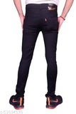 Stylish black men's denim jeans for party and casual use, comfortable stretch fit. Size 28 (28WA-32HI), made in India