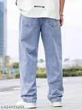 Blue denim men's baggy jeans