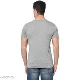 Heathered round grey melange cotton blend men's t-shirts pack 2, self-design with short sleeves, M, L, XL sizes available