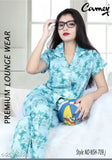 XXL hosiery nightsuit set, printed net design on display, premium comfort, Camey Women's sleepwear