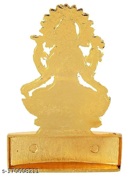 Metal Mahalaxmi Idol, Detailed Shri Laxmi Mata statue for Diwali Puja, Indian handcrafted God Idol (10cm x 10cm x 6cm)