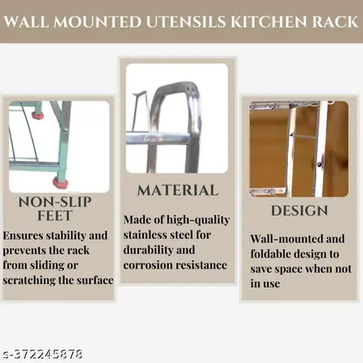 Premium stainless steel kitchen rack stand, large capacity storage solution, ideal for efficient organization