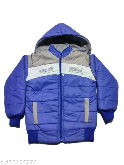 Officially branded kids track jacket, blue and white with grey zippers