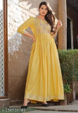 Rayon embroidery Anarkali Kurti, three-quarter sleeves, printed combo for women, India