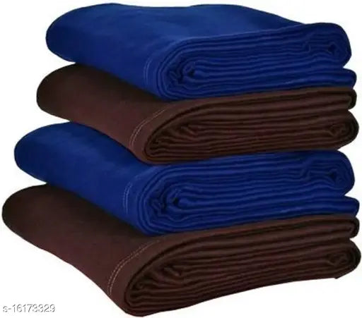 Uniquestyletrader single solid fleece blankets, 4-pack, microfiber, free size (90x60in), Made in India