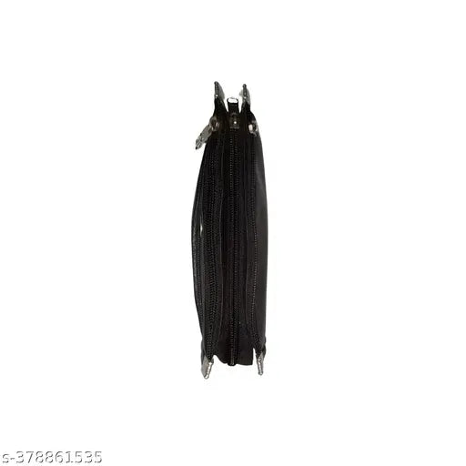 5 zip Black clutch for women and girls