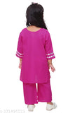 Embroidered rayon kids' kurta & pyjama set, three-quarter sleeves, 2-3 years size