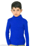 High-neck Garam sweater for baby boys & girls, woolen innerwear in solid pattern, pack of 1