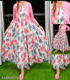 Rayon Shipali Women's Designer Kurta with Jacket, three-quarter sleeves, solid combo - ethnic wear for fashionable occasions, India origin