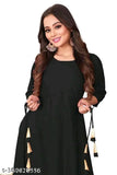 Indian Georgette blouse, solid AASTHA design in three-quarter sleeves, size S (Bust 18in, Length 46in)