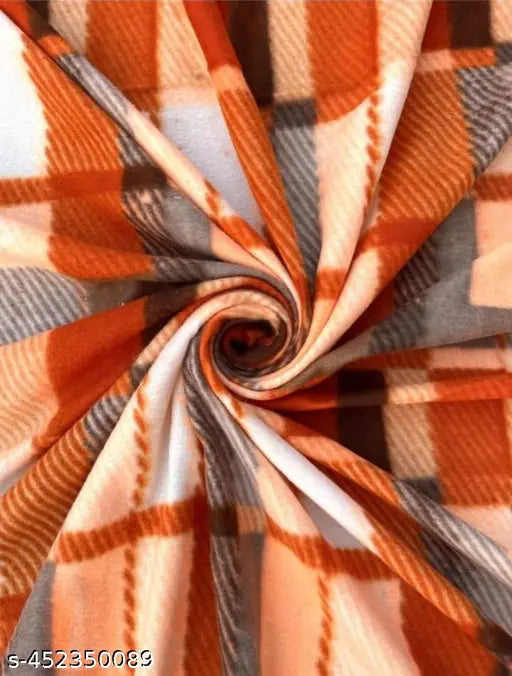 Orange fleece net JAR Razai Vs Blanket Double Cover Soft (90x90inch), free size for cozy bedding