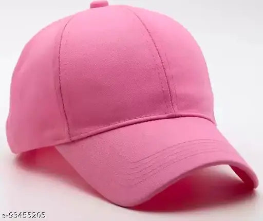 Pink baseball cap, cotton fabric