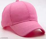 Pink baseball cap, cotton fabric
