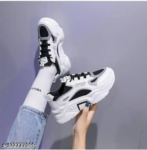 Attractive synthetic casual shoes for kids, colorblocked design with lace-up fastening, size India 3 to 8