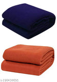 Multicolor polar fleece lightweight single bed blankets, soft touch for warm winters and summer - Gopal home, pack of 2