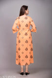 Orange rayon sleeveless kameez women's