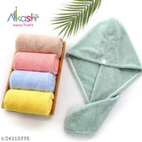 Microfiber plain hair towel, 2 pieces combo pack green purple