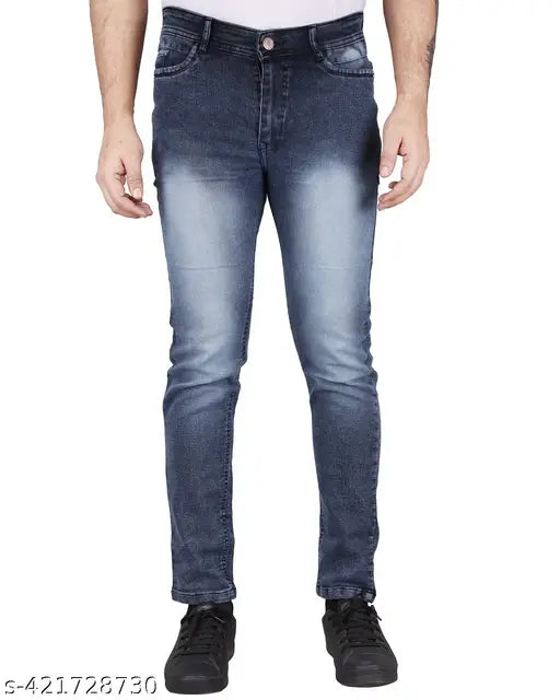 Mens blue denim jeans, casual, skinny fit