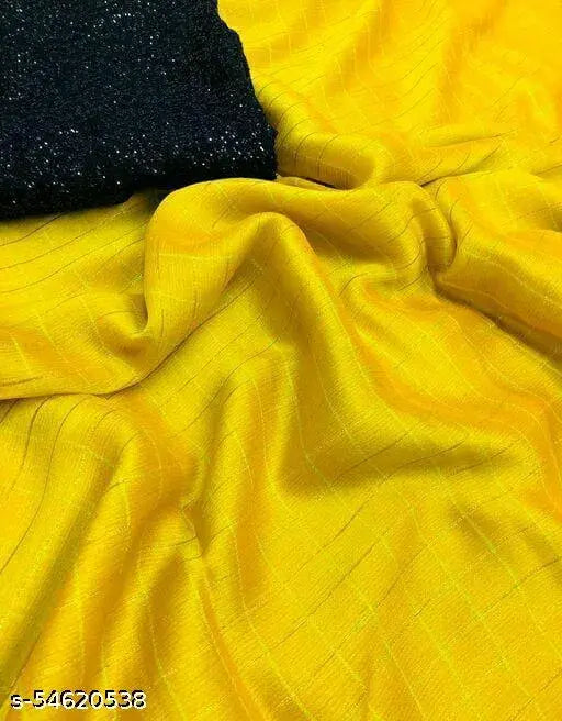Moss check chiffon blouse with zari lining & embroidery on Banglori silk, free size, 5.5m length