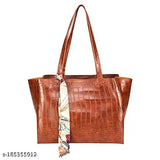 Brown leather backpack with a ribbon tie