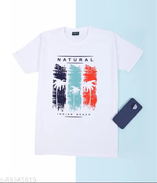 Fastup cotton blend short sleeves t-shirts, printed design, S, M, L, XL, XXL on clothing rack