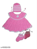 Woolen colorblocked modern elegant girls sweaters, 3 pieces in sizes: 0-3M, 0-6M, 3-6M. Made in India