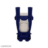 Royal Blue Polycotton INSHA KIDS Baby Carrier Cum Kangaroo Bag with adjustable seat, shoulder straps, and waist belt for comfortable baby carrying. Ergonomic design allows convertible facing-in/out positions for newborns to 10.5 kg babies. Padded straps for back support, safe & exquisite design, machine washable