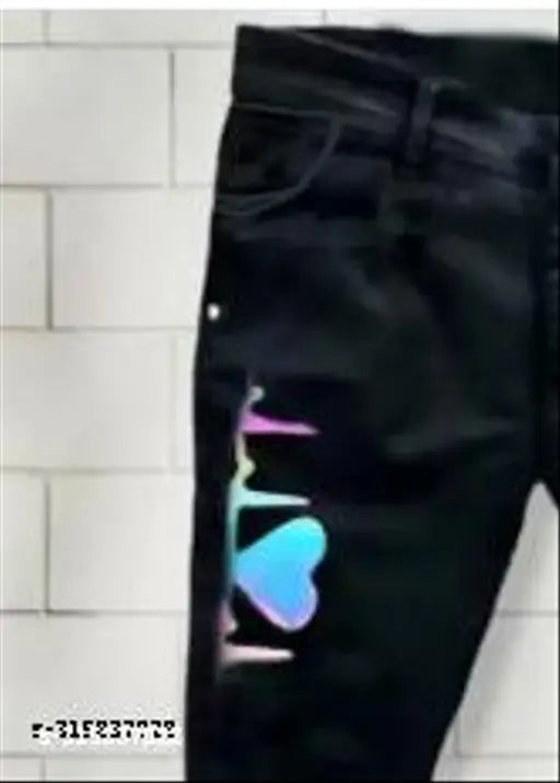Men's denim printed jeans, classic fit with placement print, size 28/30/32 (IN)
