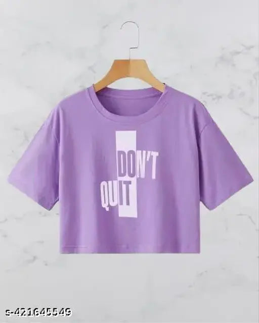 Purple cotton-blend short sleeved shirt with "Don't Quit" printed net pattern, size XL for men, made in India