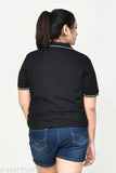 Multicolor women's casual pure cotton polo t-shirts combo with collar neck and half sleeves, breathable and versatile for everyday wear