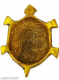Tortoise motif, gold color, engraved design with symbols
