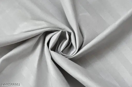 Breathable, wrinkle-free, and super soft touch microfiber double bedsheet by Parinika Fabs - striped gray with 2 pillow covers, ideal for summer