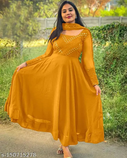 Embellished georgette saree with dupatta, Indian digital print and embroidery