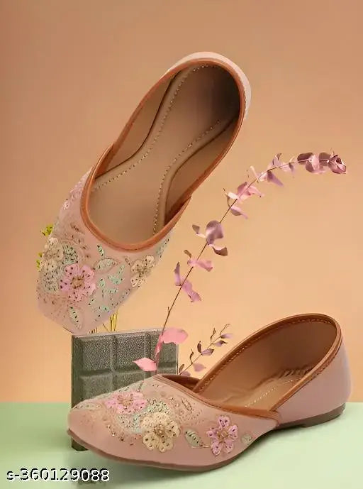 Embellished synthetic ballerinas for women and girls, slip-on style - Indian made footwear on display