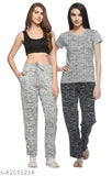 Grey women's printed tracksuit set