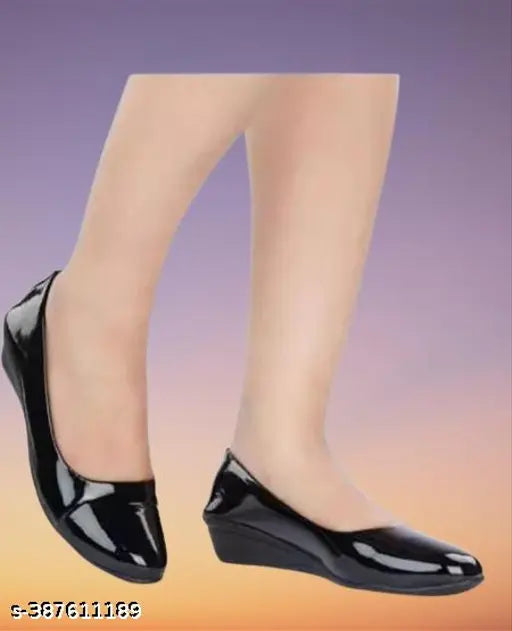 Synthetic patent leather, stylish bellies from imporio Fashion Hub - Unique daily use women's ballerinas in various sizes (IND-3 to IND-9)