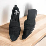 Black open-toed slippers, velcro closure