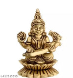 Brass Sarswati statue, intricately detailed 350g Indian art piece