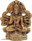 Panchmukhi Hanuman Idol, gold-plated with antique finish, traditional design for home, temple, office, or gifting. Size LBH105x3x125 cm, ideal for worship and decoration